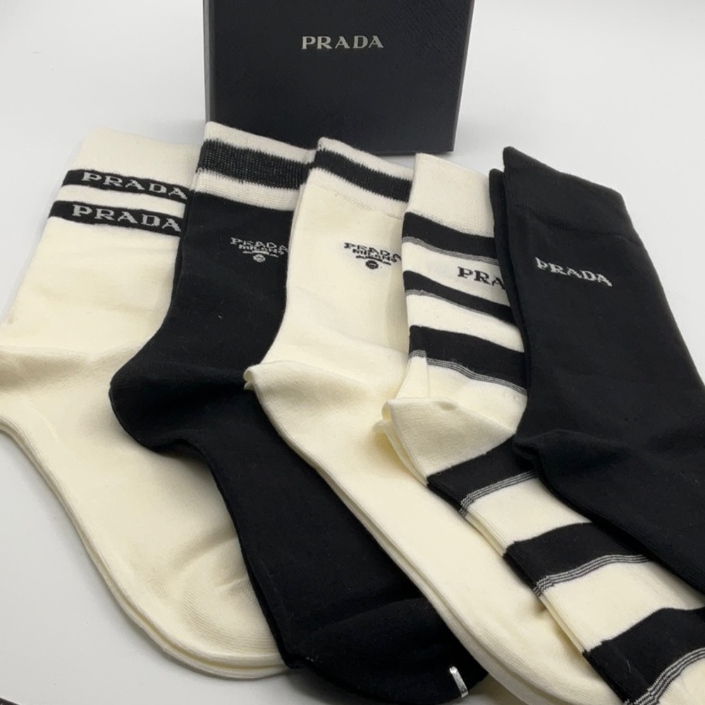 - Prada Black and White Casual Socks Collection